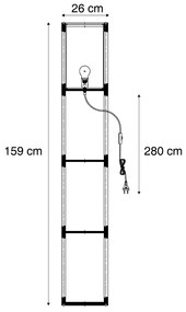 Nowoczesna lampa podłogowa drewniana z beżowym abażurem - Stojan Nowoczesny Oswietlenie wewnetrzne