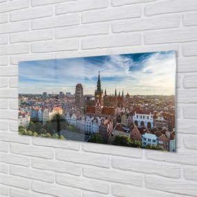 Panel szklany do Kuchni Panorama z Widokiem na Kościół Mariacki