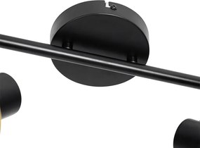 Industrialny reflektor czarny ze złotem 2-światła - Kayden