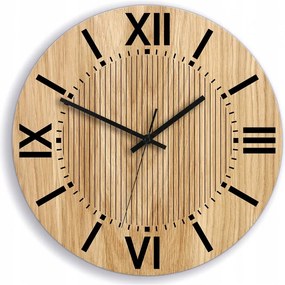 Zegar na ścianę nowoczesny drewniany z cichym mechanizmem okrągły solidny
