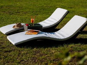 Komplet leżaków ze stolikiem SUCCESSO z szarego technorattanu