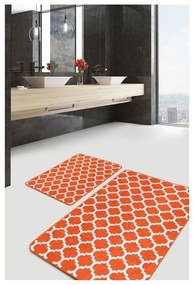 Pomarańczowe aksamitne dywaniki łazienkowe zestaw 2 szt. 60x100 cm – Mila Home