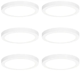 Zewnetrzna Zestaw 6 natynkowych lub wpuszczanych reflektorów White 22 cm z diodami LED z 3-stopniową funkcją ściemniania do ciepłej barwy - Trans Oswietlenie zewnetrzne