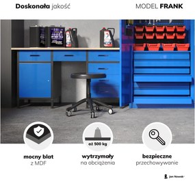 Stół warsztatowy FRANK, 1700 x 850 x 600 mm, czarny