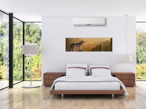 Obraz wilka na skale (170x50 cm)