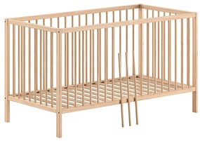 Łóżeczko z litego drewna sosnowego 70x140 cm w naturalnym kolorze DINO – Vipack