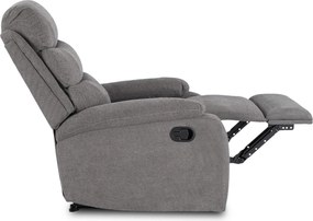 Fotel Rozkładany z Podnóżkiem KOBE Szary Nowoczesny