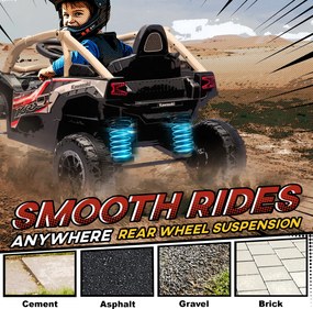 AIYAPLAY Elektryczny pojazd dla dzieci 3-8 lat 12V z licencją KAWASAKI, podwójny napęd, pilot zdalnego sterowania i muzyka, żółty