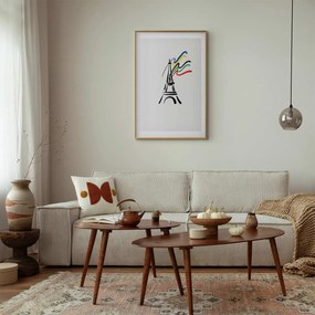Plakat Wieża Eiffla i kolory 21x30 cm z ramą złotą z marginesem ARTGEIST B