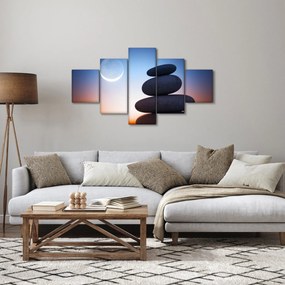Obraz ułożonych kamieni jeden na drugim (125x70 cm)