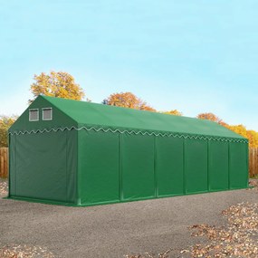 TOOLPORT 3x12m Namiot magazynowy - 2,6 m wysokość ścian bocznych, PVC 800, ciemnozielony, ze statyką (podłoże betonowe) - (57721)