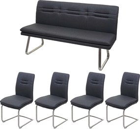 Zestaw do jadalni MCW-H70, ciemnoszary 160 cm