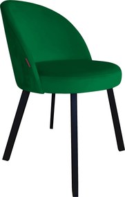 Krzesło TRIX tkanina Welur noga metalowa : Kolor nogi - Czarna profil, Kolor tkaniny - VELVET - MG25, Typ siedziska - Siedzisko stałe