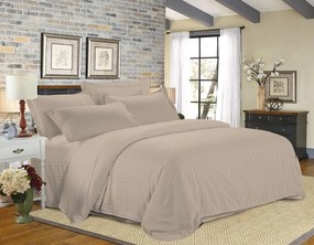 PrzytulneMieszkanie.pl PrzytulneMieszkanie.pl Pościel hotelowa z mikrofibry JASMINE PURE beżowa - pasek 1 cm Rozmiar pościeli: 70 x 90 cm | 140 x 200 cm