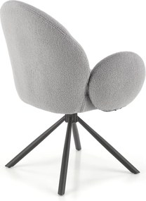 Obrotowy fotel jadalniany K498 z tkaniny bouclé