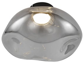 Designerska lampa sufitowa czarna z przydymionym szkłem - GemmaDesignerski Oswietlenie wewnetrzne
