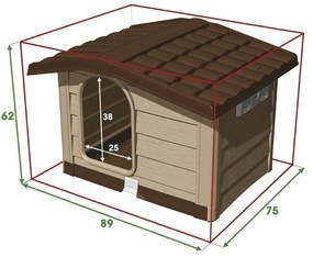 Budka dla psa Bungalow zielona, 89 x 75 x 62 cm