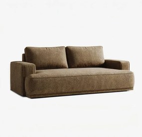 Sofa z Funkcją Spania CAMELIA Brązowa Boucle Nowoczesna