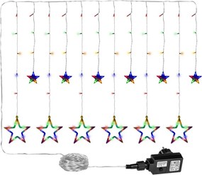 Dekoracja świąteczna - świecące gwiazdki, 150 LED, kolorowe