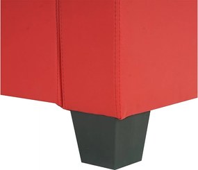 Sofa dwuosobowa Moncalieri ze sztucznej skóry,  czerwona