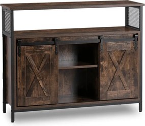 Komoda ARLO 100 cm z Półkami Dąb Rustykalny/Czarny Loftowa