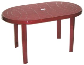 Stół ogrodowy plastikowy Jantar bordo 135 x 80 cm OŁER