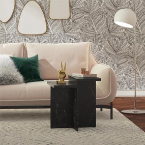 Czarny stolik w dekorze marmuru 56x56 cm Brielle – CosmoLiving by Cosmopolitan