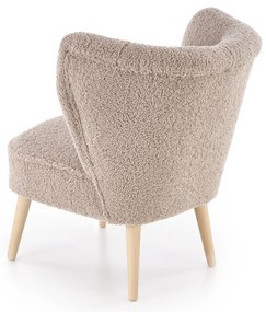 MOCCA Fotel wypoczynkowy Cappucino SVEN TEDDY Nowoczesny Boho Drewno