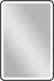 HOMCOM 90 x 60 cm lustro łazienkowe LED, światła, 3 kolory, ściemnialne, funkcja pamięci, poziomo i pionowo, czarne