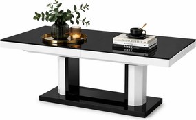 Rozkładany ławostół czarno biały mat E2-C45