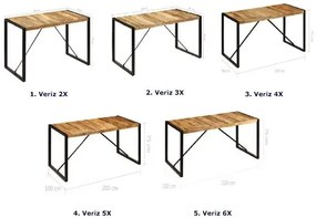 Industrialny stół z drewna 80x160 – Veriz 3X