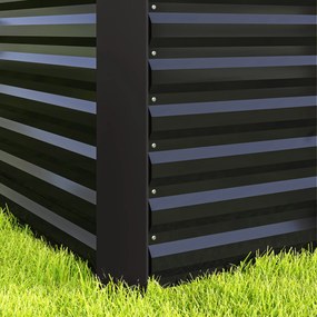 Outsunny Zestaw 2 wysokich grządek, Skrzynia Uprawna, Extra Głęboka, Metal, 120 x 60 x 60 cm, Ciemnoszary