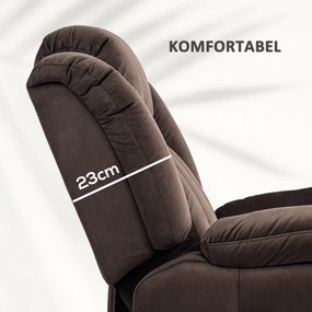 HOMCOM Fotel relaksacyjny z funkcją pomocy przy wstawaniu masażem i podgrzewaniem lędźwi piloty kieszenie brązowy | Aosom PL