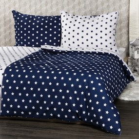 4Home pościel bawełniana Stars Navy blue, 160 x 200 cm, 70 x 80 cm