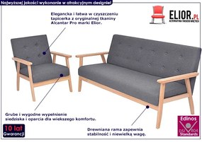 2-częściowy ciemnoszary zestaw wypoczynkowy - Kifi 2F