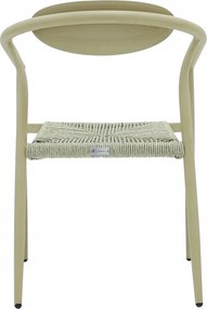 Krzesło Ogrodowe Beżowe 56x61x74,5 cm Plecione Naturalne Sznurki Nowoczesne