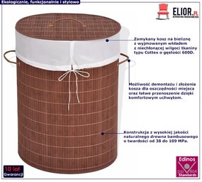 Owalny kosz z bambusa Lavandi 3X - brązowy