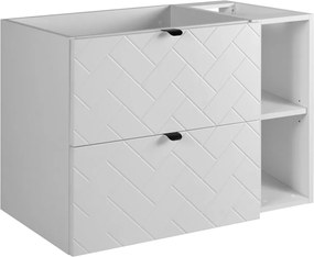 Meble łazienkowe, Biały Mat, 80 x 57 x 46 cm, uchwyty czarne