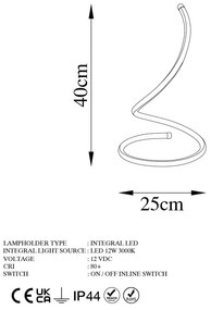 Czarna lampa stołowa LED (wysokość 40 cm) Yay – Opviq lights