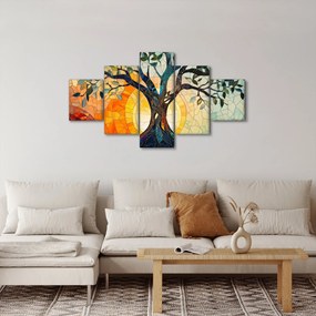 Obraz – Mozaika – słońce i drzewo I. (125x70 cm)