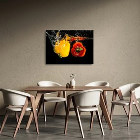Obraz na szkle - papryki w wodzie (70x50 cm)