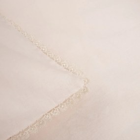 Komplet pościeli bawełnianej NERINIA z koronką beżowa 160x200 + 2*70x80 cm HOMLA