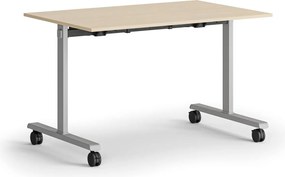 Mobilny stół MATCH, 120x80 cm, szara podstawa, brzoza