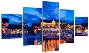 Obraz nocnego miasta Hoi An w Wietnamie (125x70 cm)