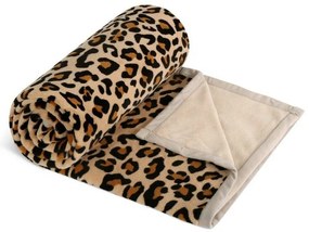 Bellatex Koc Korall micro pojedynczy Lampart, 150 x 200 cm