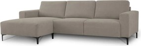 Jasnobrązowy narożnik z tkaniny szenilowej (lewostronny/z szezlongiem) Fabian – Scandic