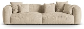 Beżowa aksamitna sofa modułowa 320 cm Martina – Micadoni
