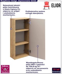 Beżowa wisząca szafka do łazienki - Eret 9X