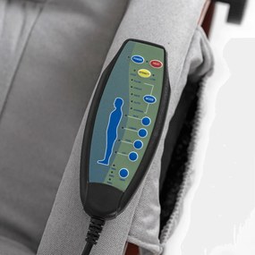 Fotel Masujący z Podnóżkiem CANO Szary Nowoczesny