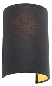 Nowoczesna lampa ścienna czarna i złota - Simple Drum